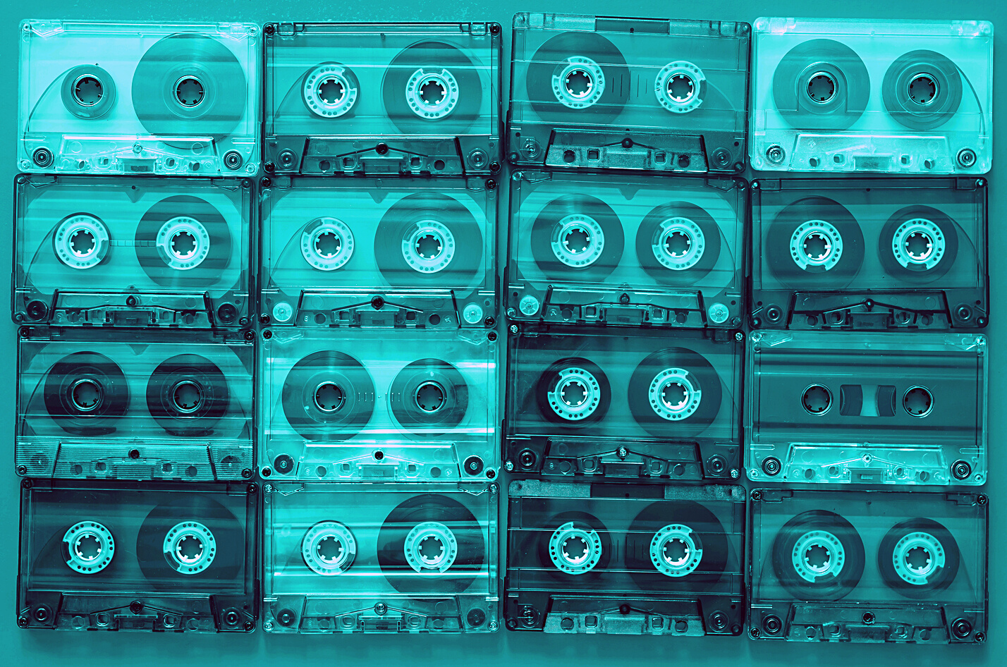 80s music on audio cassettes.